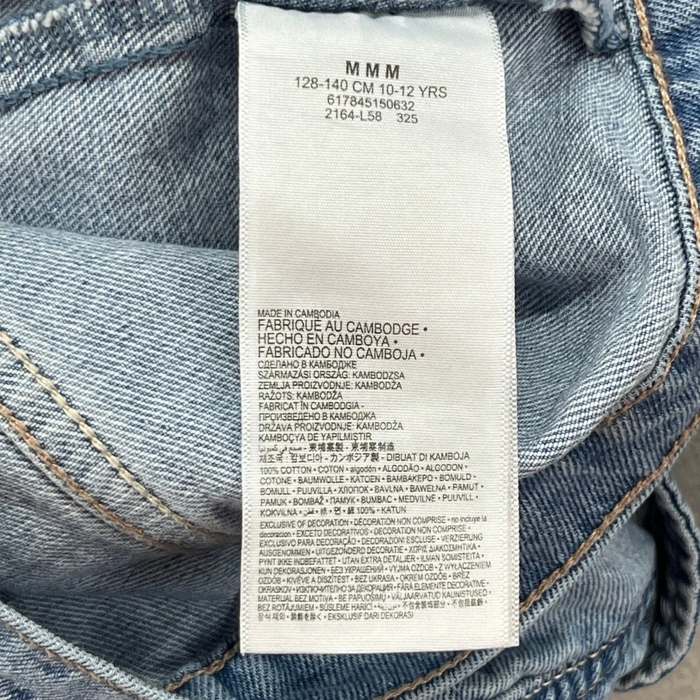 Levis Denim Trucker Jacket Kids Medium 10-12 Blue Light Wash Classic Casual